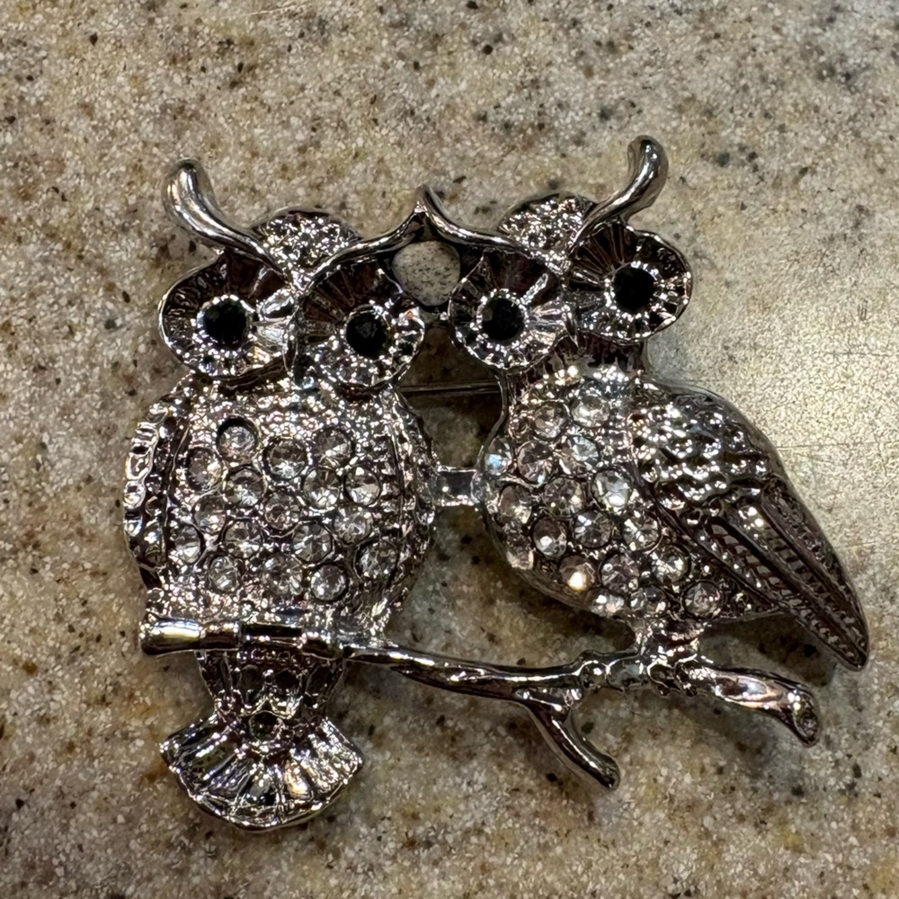 Sparkling Owl Brooch